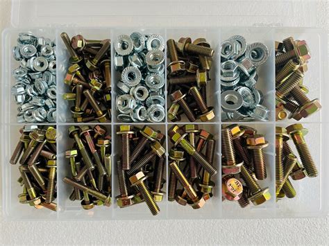 310 pcs 10.9 Metric Flange Screw Frame Bolt & Serrated Flange Nut Assortment Kit | eBay