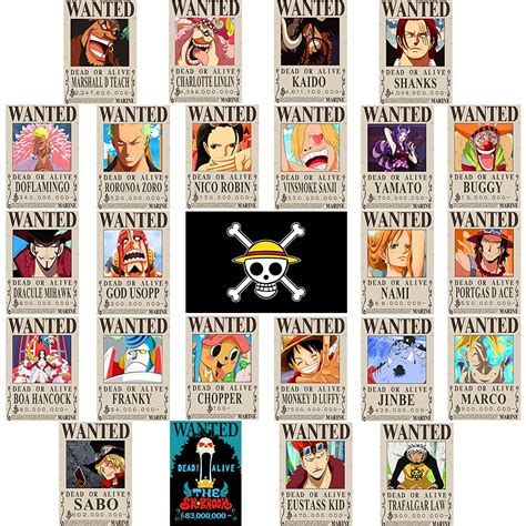 25PCS Anime One Piece Wanted Posters 30×21cm, New Edition, Straw Hat ...