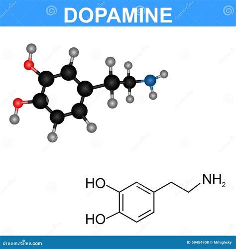 Dopamine Molecule Model Stock Vector - Image: 59454908