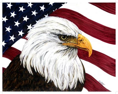 American flag and bald eagle Acrylic Box by AnitaTT - 4 X 4 X 3 | American flag painting, Flag ...