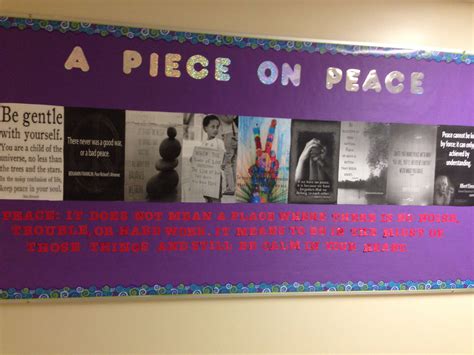 Peace themed bulletin board