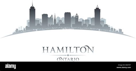 Hamilton Ontario Canada city skyline silhouette. Vector illustration ...