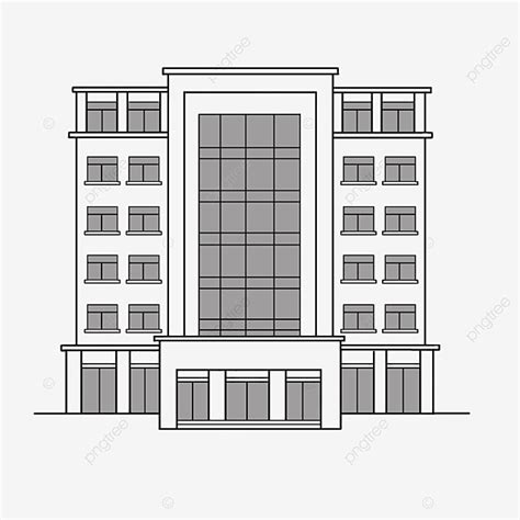 Office Buildings Clipart Vector, Black And White Office Building Clipart, Building Clipart Black ...