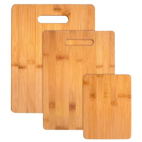 3-Piece Bamboo Cutting Board Set, 13" x 9-1/2", 11" x 8-1/2" and 8" x ...