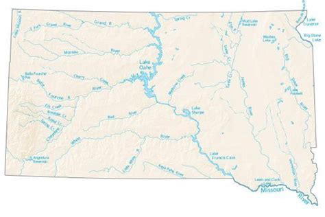 Map of South Dakota - Cities and Roads - GIS Geography