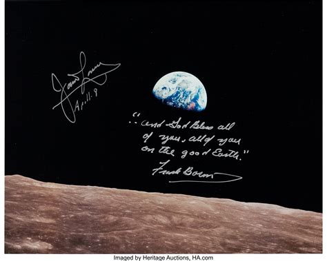 Apollo 8: "Earthrise" Color Photo Signed by James Lovell and Frank ...