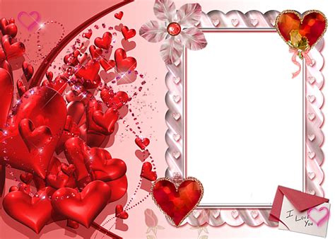 I Love You Heart Transparent Frame Red Mais Free Picture Frames, Best Photo Frames, Photomontage ...