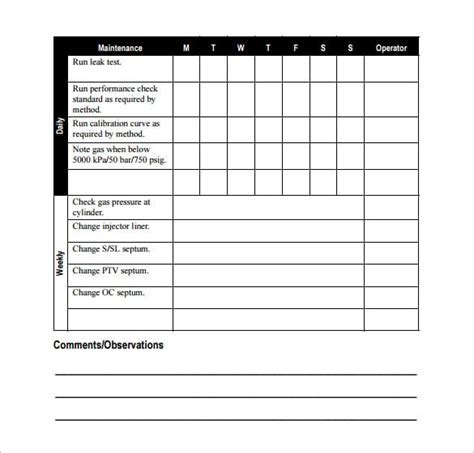 5+ Preventive Maintenance Schedule Template | DocTemplates