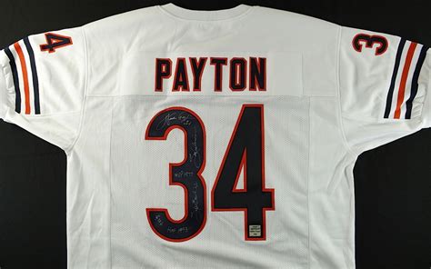 Walter Payton Signed Bears Jersey with (5) Career Stat Inscriptions ...