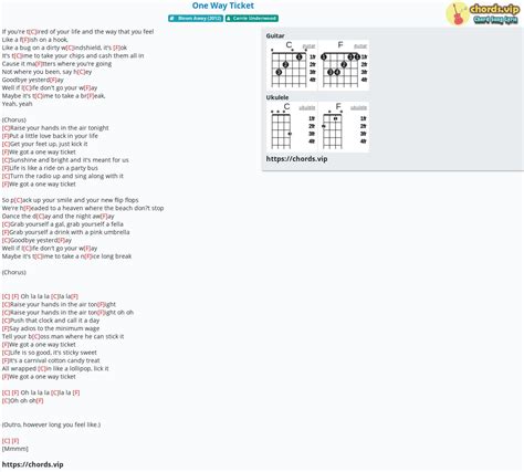 Chord: One Way Ticket - Carrie Underwood - tab, song lyric, sheet, guitar, ukulele | chords.vip