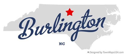 Map of Burlington, NC, North Carolina