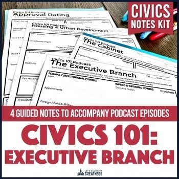 President Cabinet Executive Branch Podcast Guided Notes & Current Events Kit