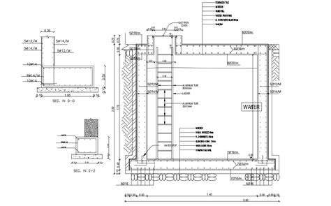 Structure Design Of Underground Water Tank AutoCAD File - Cadbull