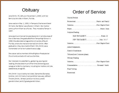 Free Catholic Funeral Order Of Service Template - Template 1 : Resume ...