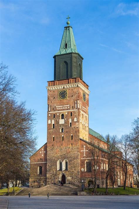 Front Side of Turku Cathedral in Autumn. Editorial Stock Photo - Image ...