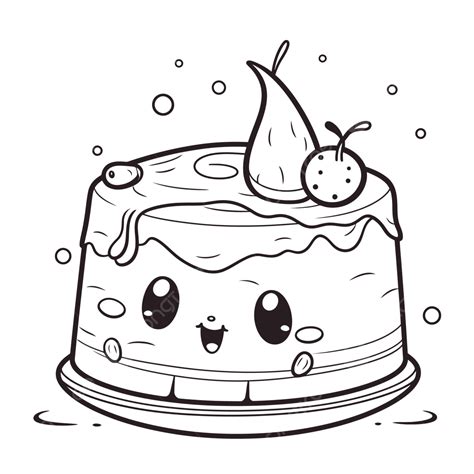 Kawaii Cake To Color Free Printable Coloring Pages Of The Kawaii Cake To Color Kids Coloring ...