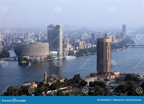 Skyline of Egypt Cairo Nile Stock Image - Image of african, gardens ...