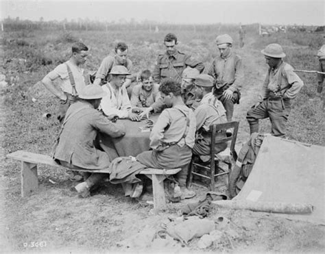 Canadian soldiers having a quiet game of cards during the … | Flickr