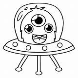 Premium Vector  UFO Alien Space Isolated Coloring Page For Kids sketch template