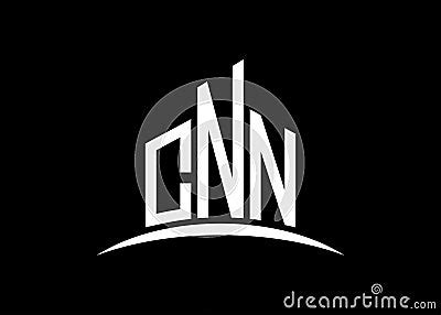 Letter CNN Building Vector Monogram Logo Design Template. Building ...