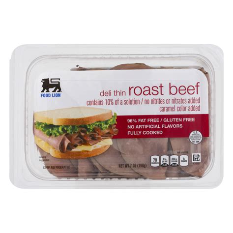 Save on Food Lion Roast Beef Deli Thin 96% Fat Free Gluten Free Order ...