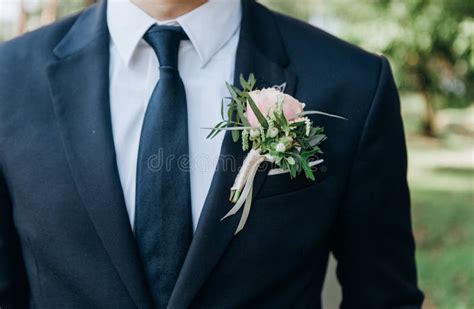 Bridegroom Suit Tie Butanier Flower Jacket Pocket Stock Photo - Image of fashion, suit: 152855844