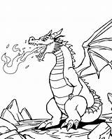 Fire Breathing Dragon Coloring Page  Free Printable For Kids sketch template