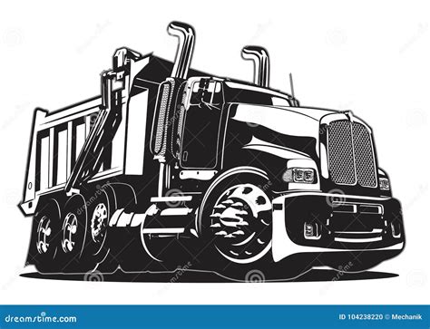 Vector Cartoon Dump Truck stock vector. Illustration of builder - 104238220