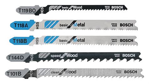 BOSCH Jig Saw Blade Set, T Shank Blade Shank Type, 10, 11/14, 17/4, 20 ...