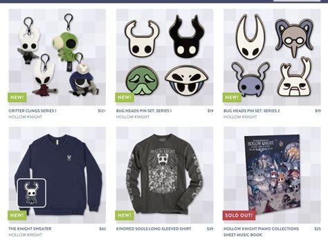 New Hollow Knight merch at Fangamer : r/HollowKnight