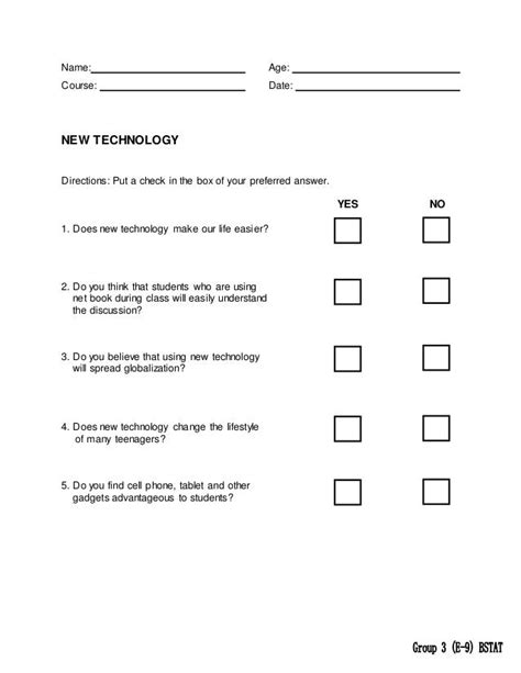 Yes Or No Survey Template