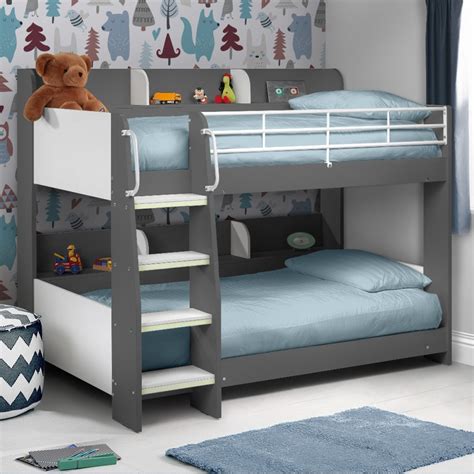 Domino Grey Wooden and Metal Kids Storage Bunk Bed