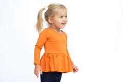 Peplum Long Sleeve - Pumpkin