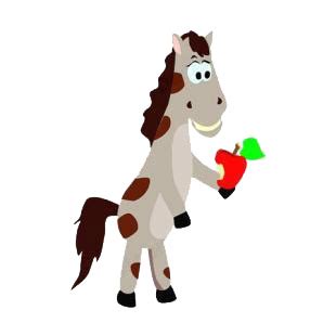 Horse eating apple horse decals, decal sticker #5663