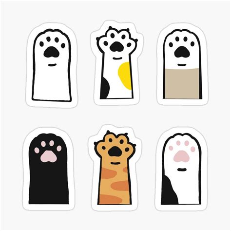 "cute cat paws " Sticker for Sale by shoprose | White cat stickers ...