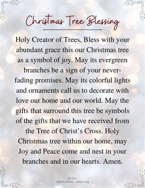 Christmas Tree Blessing (FREE PDF) | Catholic Online Learning Resources