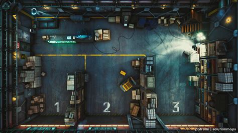 Dystopian City Warehouse - Free Cyberpunk Battle Map : r/battlemaps