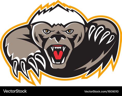 Honey badger mascot claw Royalty Free Vector Image