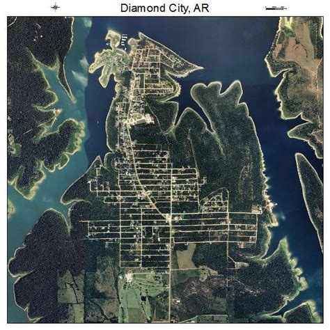 Aerial Photography Map of Diamond City, AR Arkansas