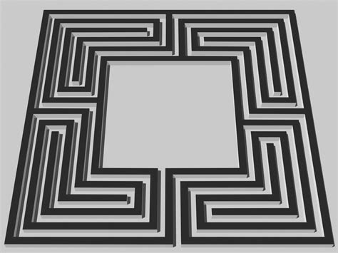 Labyrinth Designs Easy | Simple Square Labyrinth | Labyrinth design, Maze design, Wall stencil ...