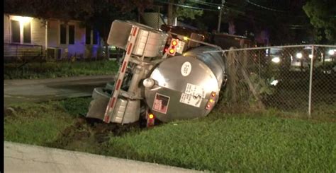 Hazmat crews respond to big rig tanker crash in Houston neighborhood - San Antonio Express-News