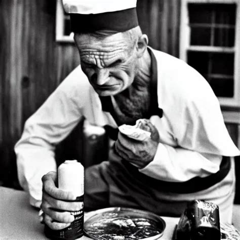 a photograph of a real - life popeye the sailor man | Stable Diffusion