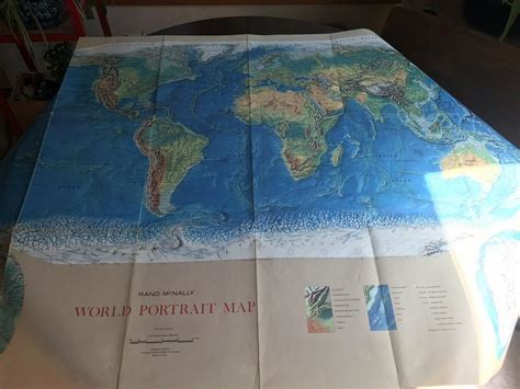 Vintage World Map Rand McNally World Portrait Map Wall Poster | #2024734748