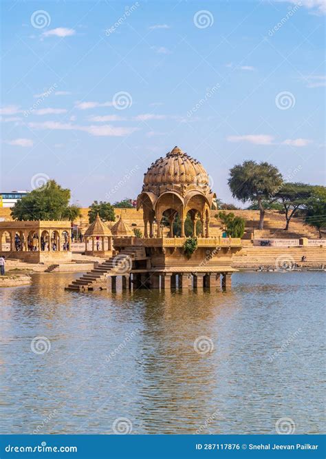 Gadisar Lake, Tourist Attraction in Rajasthan for Boating and Traditional Buildings Editorial ...