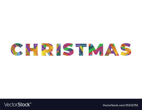 Christmas concept retro colorful word art Vector Image