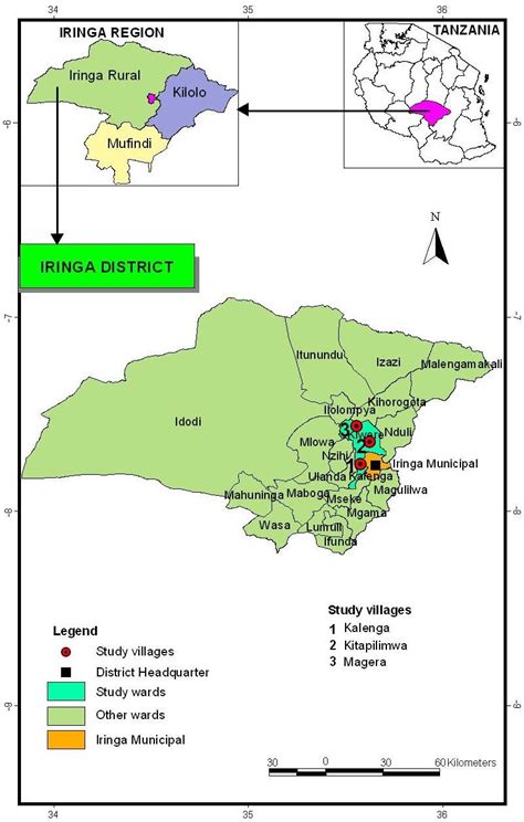 Map of Iringa District, Tanzania, showing the study area 4.3. Data ...