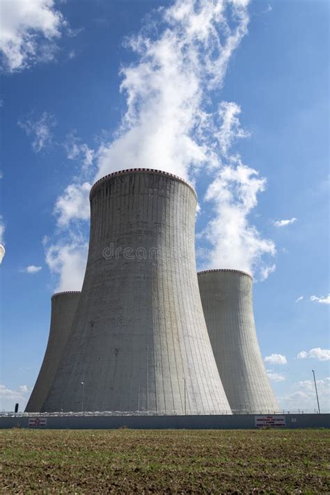 Cooling Towers at Nuclear Power Plant, Energy Self-sufficiency Stock ...