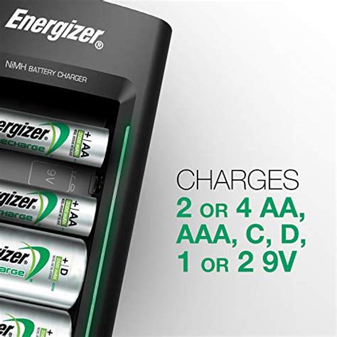 Rechargeable Battery Charger by Energizer, for C D AA AAA 9V Ni-MH ...