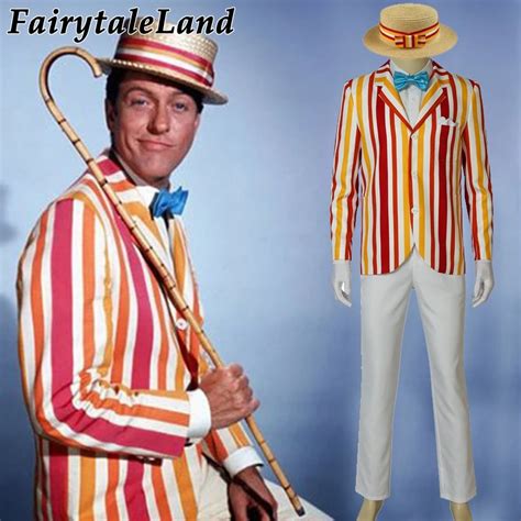 Mary Poppins Bert Cosplay Costume Halloween Costumes Unisex Fancy Costume Suit Bert Costume Hat ...