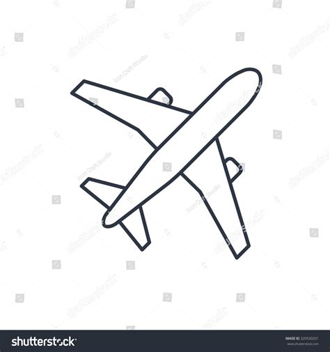 Airplane Vector Outline Icon Stock Vector 320530331 - Shutterstock